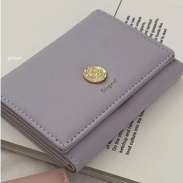 Bag House👜 玫瑰徽章]看著就很貴氣的小衆錢包卡簡約精緻溫柔多功能短款學生