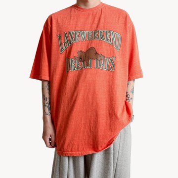 正韓Overfit 水洗棉熊熊印花短袖上衣 4色 YUPPIE 預購商品 0603