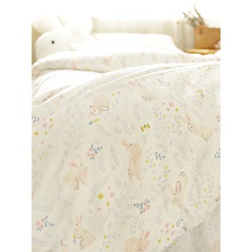 |韓式手繪-被套 |100純棉雙層紗花兔子單件全棉紗布被罩床上用品