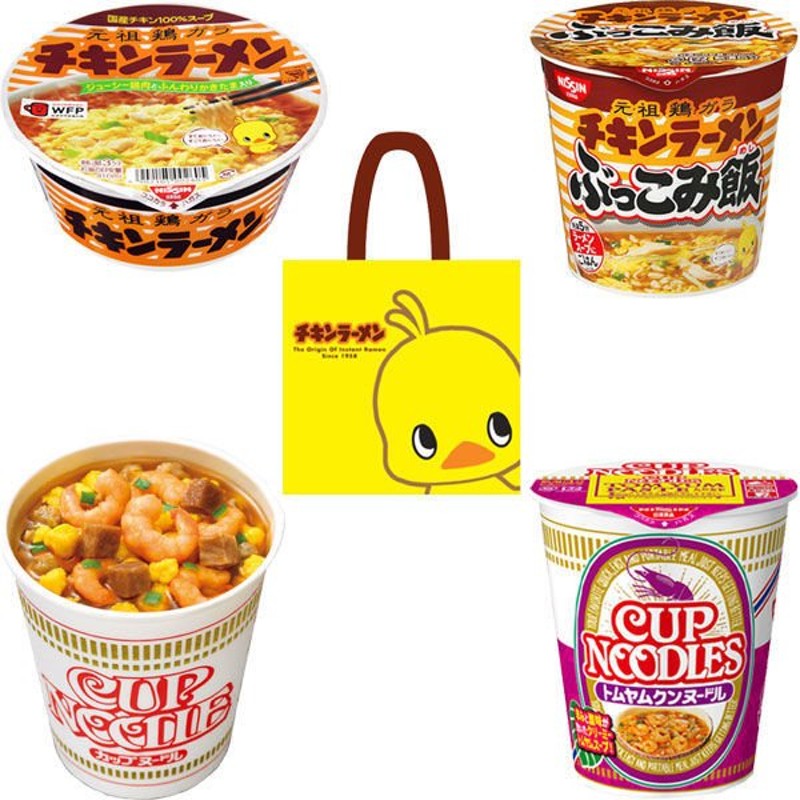 LINEショッピング　日清食品【LOHACO限定セット】日清食品＋ひよこちゃんオリジナルエコバック　セット