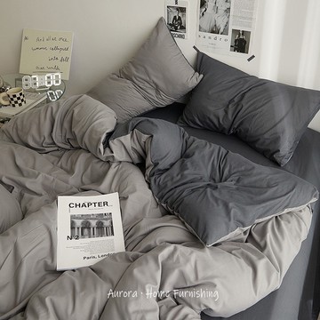 📦隔日達📦ins風 素色床包四件組 雙人 1.5米雙人床包 奶茶色床包 床罩組 無印風素色 加大床包組