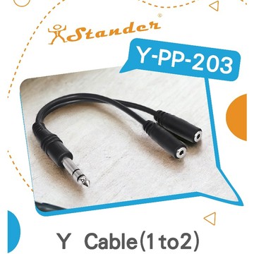 【RB MUSIC】Stander Y-PP-203 6.3mm 立體聲公頭轉 兩個 3.5mm 母頭音源訊號分接線