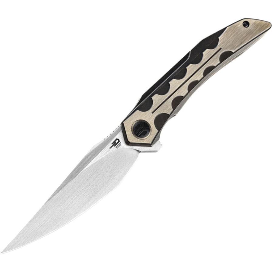 BESTECH KNIVES 折りたたみナイフ SAMARI フレームロック式 ブロンズカラー 収納ポーチ付き BT2009D