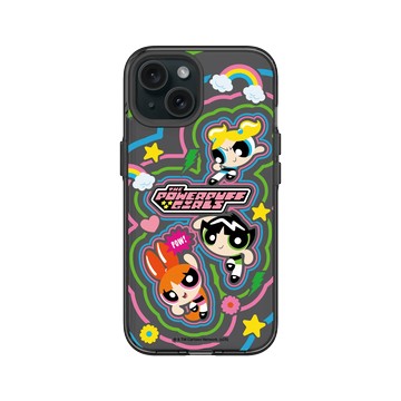 iPhone 15 Clear 酷墨灰 - The Powerpuff Girls 飛天小女警 - 可愛小女警線條款