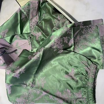 商城熱賣⭐桑蠶絲媽媽薄款睡衣  高檔家居服  舒適大碼睡衣 真絲長褲短袖長袖高檔家居服套裝高級爆款花卉