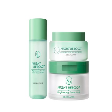 雙11限定♥【SEXYLOOK 西西露】仙人掌發光3件組(夜光霜50ml+夜光水150ml+韓國棉片)(任選)