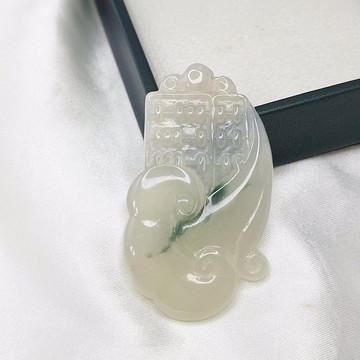 老種冰黃飄花如意算盤  財智雙全 擺件 掛件 | 天然緬甸玉A貨翡翠