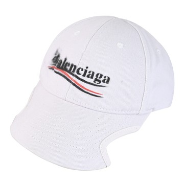 BALENCIAGA 巴黎世家 788752 刷舊標誌LOGO棉質棒球帽.淺灰