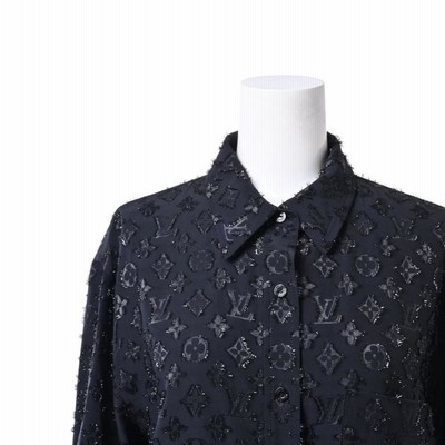 LOUIS VUITTON シルク モノグラム シャツ 36 ブラック ルイヴィトン KL4B2SHP63 LOUIS VUITTON シルク モノグラム シャツ 36 ブラック ルイ