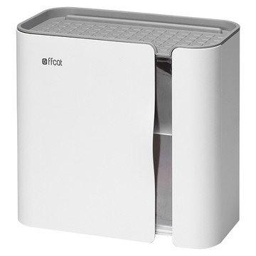 ffcat 浴室強力無痕貼雙開式置物面紙衛生紙架 - 白+深灰  寬24.8*深14*高23cm  PS+HIPS塑膠  磁吸設計  57046  1個