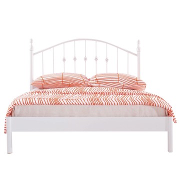 【文創集】卡蒂 簡約風5尺雙人鐵製床台(二色可選＋不含床墊)-160x200x116cm免組