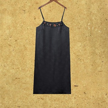 知魚 新中式復古香云紗 吊帶長裙