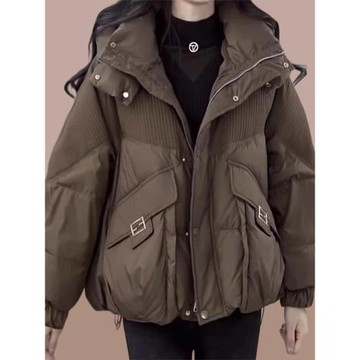 2025冬季新款羽絨棉服女短款寬松加厚保暖連帽棉服小個子棉襖外套