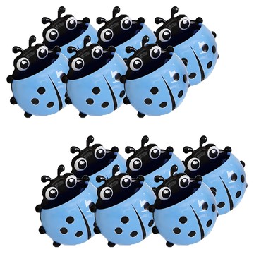 可愛瓢蟲造型牙刷架 牙膏架 藍色  2組