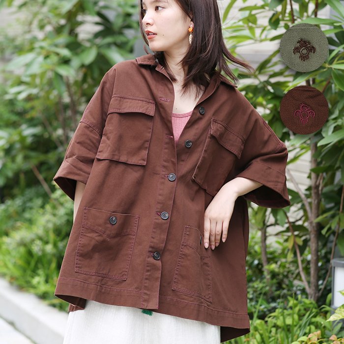 ワークシャツ レディース 春 夏 トップス 羽織もの カジュアルシャツ 半袖 五分袖 夏服 無地 シンプル オーバーサイズ ゆったり ワーク半袖シャツ Jscbc112 通販 Lineポイント最大0 5 Get Lineショッピング