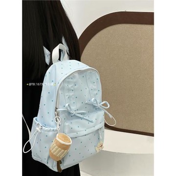 氛圍感小書包女大學生設計感少女心可愛波點小型游玩雙肩包女新款