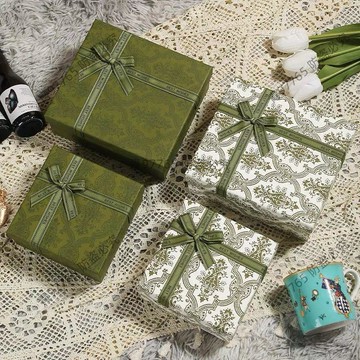【超值熱賣】七夕復古純色ins花紋精美禮品盒禮物包裝盒小盒子伴手禮品空盒子 精美禮盒  紀念日禮物  禮物禮盒  小禮物