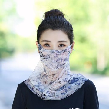 冰絲全臉防曬防護面罩女夏季開車遮臉罩護頸脖子防紫外線透氣面紗
