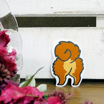 [反光貼紙] 博美屁屁 Pomeranian's Butt 3.8*5.5 cm