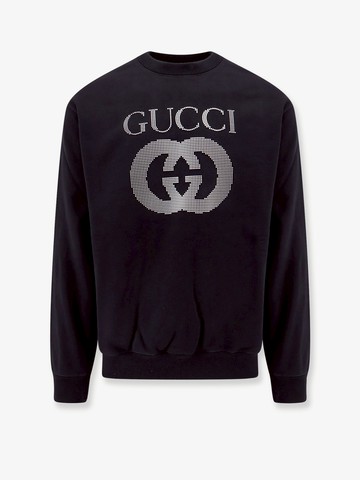 Cotton sweatshirt with embossed gucci gg logo - GUCCI - gender_Man