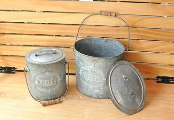 Zakka 鄉村風 仿舊馬口鐵鐵桶/置物桶/收納筒 ★ 日本原裝進口 ★《一大一小/組》 Zakka'fe