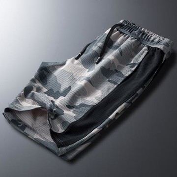 短褲男夏季寬松潮流冰絲速干空調網眼中褲運動薄款休閑外穿五分褲