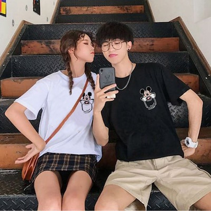 可愛いミッキー Tシャツ ペアルックカップルtシャツ ペア 半袖 男性tシャツ韓国風 レディース 通販 Lineポイント最大5 0 Get Lineショッピング