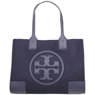 【TORY BURCH】雙T-LOGO尼龍肩背包-深藍