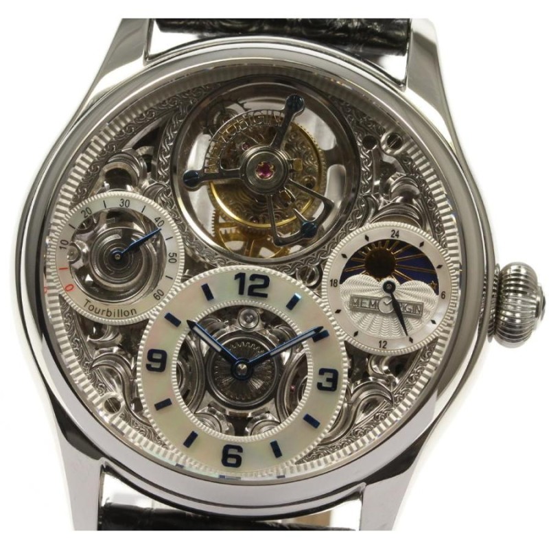 メモリジン MEMORIGIN MO1001G ナビゲーター トゥールビヨン 手巻き メンズ 良品 _803815メンズ素材 - 腕時計(アナログ)