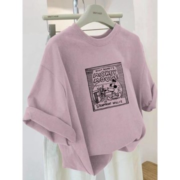 海外訂單余貨撤回~奧特萊斯撿漏潮流復古印花純棉短袖T恤男女同款