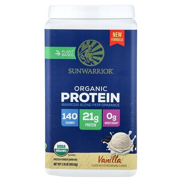 Sunwarrior, Plant Based Organic Protein, Vanilla, 2.19 lb (993.8 g)