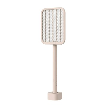 【HJY】鴻嘉源 伸縮式折疊式電蚊拍F6-粉色