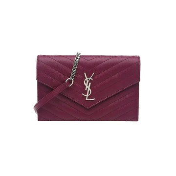 SAINT LAURENT 393953 信封是翻蓋包鍊子皮夾 / WALLET ON CHAIN / WOC