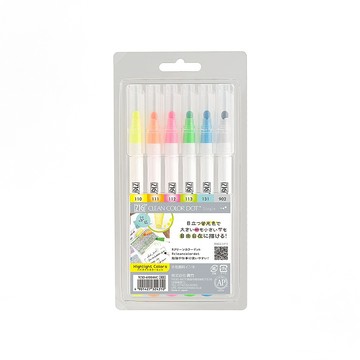 【Kuretake 吳竹】ZIG Clean Color Dot 單頭點點筆 螢光色 六入組 /盒 TCSD-6100-6VC(日本品牌)