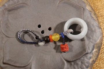 天然玉石翡翠汽車鑰匙鏈 鑰匙扣 包掛 掛件 客製禮物