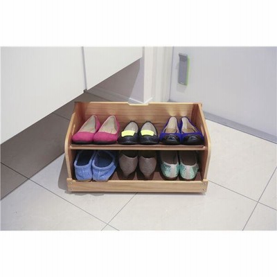 桐下駄箱（収納棚) 玄関収納 下駄箱下収納ボックス 幅52cm ライトブラウン 軽量