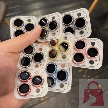時尚 閃鑽 水鑽 鋁合金 鏡頭膜 一體式 防摔 鏡頭貼 保護膜13 適用於15PRO 14 14PRO 11 12手機殼