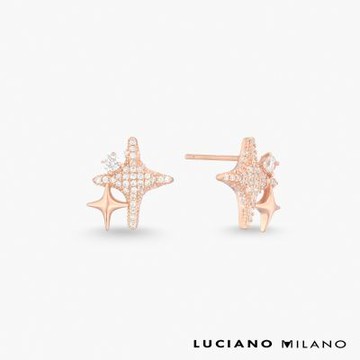 LUCIANO MILANO 舞動極光純銀耳環(玫瑰金色)