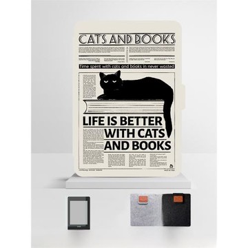 原創kindle保護套 kinddel kpw6/3/5青春版電子書閱讀器經典版558入門版paperwhite4休眠外殼亞馬遜皮套貓咪