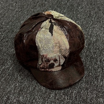 ☆LimeLight☆ 畫家帽 帽子 貝雷帽 狗狗 美拉德 做舊 裂紋 廢土風