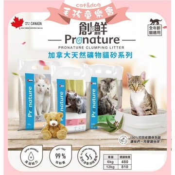 Pronature創鮮 加拿大原裝 進口貓砂 6KG 無香/尤加利/天然清香 創鮮貓砂  【超商可寄件】