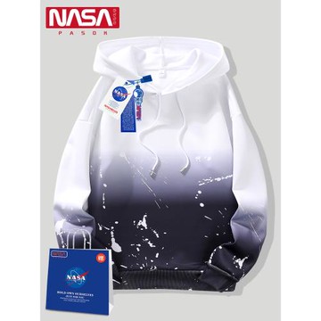NASA潮流百搭漸變衛衣男ins時尚韓版打底衫青少年學生春秋套頭衫