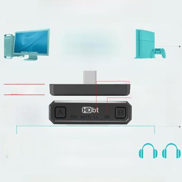 高通芯APTX HD LL USB藍牙5.2音頻發射器適配電視機SWITCH電腦PS5