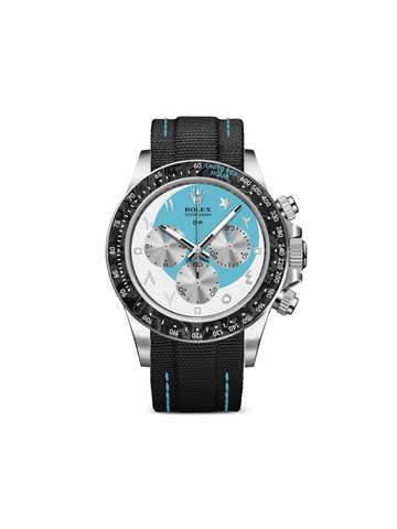 DiW (Designa Individual Watches) - customised Daytona Ramadan EX 40mm - unisex - Titanium/Carbon Fiber/Nylon/Leather - One Size - Blue