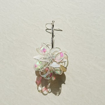 <極光系列珍珠款-新款>   單邊  造型手工設計樹脂耳環/垂吊款