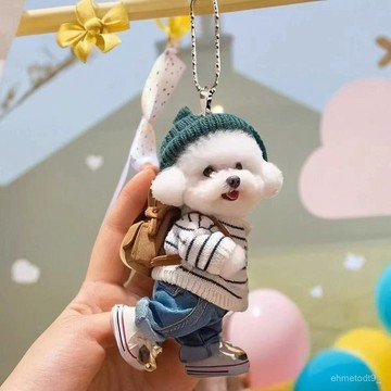 【新品推薦】 新品創意小狗人 背包掛件 汽車掛件 亞克力平麵掛件 可愛泰迪狗鑰匙扣 泰迪狗吊墜 泰迪狗包包掛件
