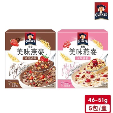 桂格 美味燕麥(5包/盒)(可可鮮苺/水果優格)【超取最多12盒】｜官方直營