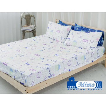 【米夢家居】原創夢想家園-台灣製造100%精梳純棉床包組(白日夢)