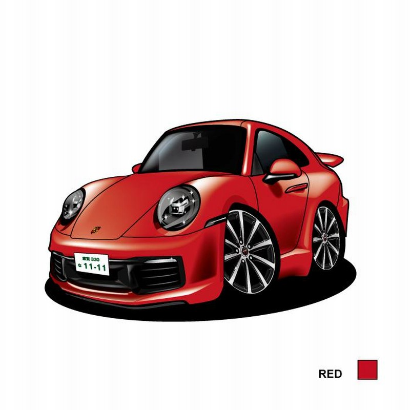 車好き プレゼント ポルシェ 911 カレラ 992型 車 イラスト A4版高級フレーム グルービー carrera Porsche アート パーツ  オーナー グッズ ギフト アクセサリー | LINEブランドカタログ