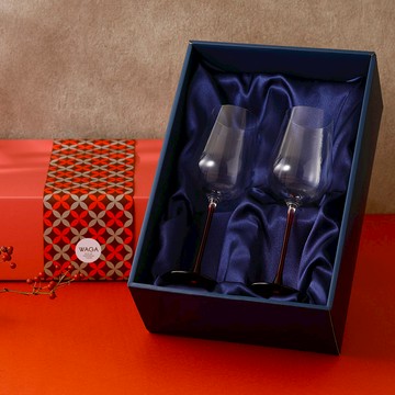 WAGA 典藏禮盒｜玫瑰紅尾高腳杯兩杯組